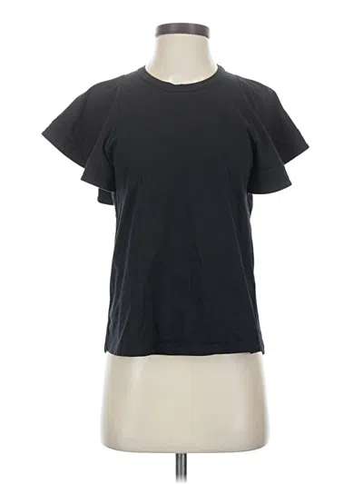Pre-owned A.l.c Short Sleeve Top Black Keyhole Neckline Tops