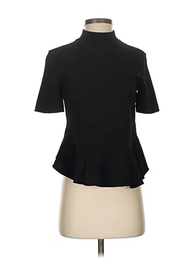 Pre-owned A.l.c Short Sleeve Top Black Mock Neckline Tops