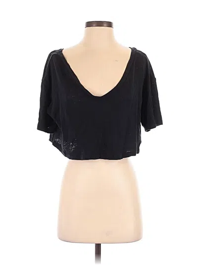 Pre-owned A.l.c Short Sleeve Top Black Sweetheart Neckline Tops