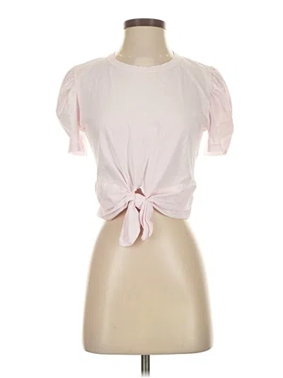 Pre-owned A.l.c Short Sleeve Top Pink Keyhole Neckline Tops