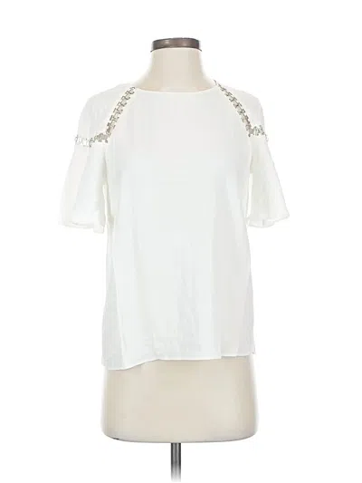 Pre-owned A.l.c Short Sleeve Top White Cold Shoulder Neckline Tops