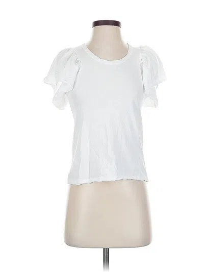 Pre-owned A.l.c Short Sleeve Top White Sweetheart Neckline Tops
