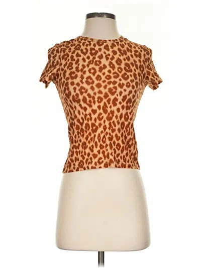 Pre-owned A.l.c Short Sleeve T-shirt In Brown