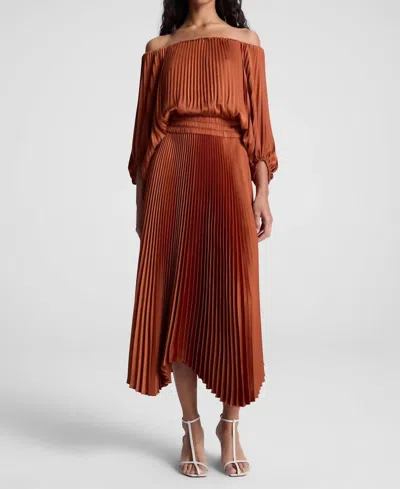 A.l.c Sienna Midi Dress In Red Rock In Brown