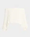 A.l.c Sienna Pleated Off-shoulder Top In Whisper Wh
