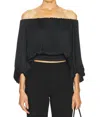 A.l.c Sienna Pleated Off-the-shoulder Top In Black