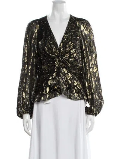 Pre-owned A.l.c Silk Animal Print Blouse In Multi