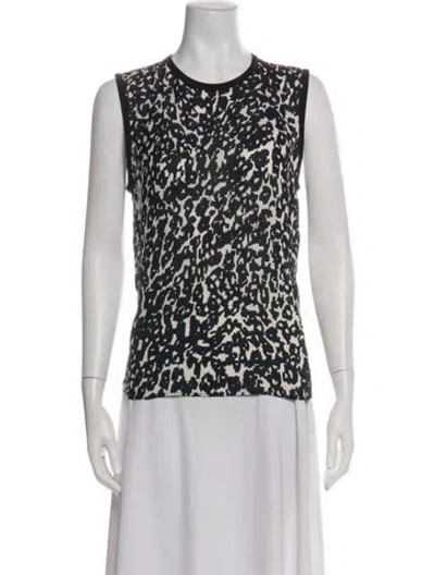 Pre-owned A.l.c Silk Animal Print Top In Green