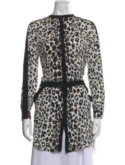 Pre-owned A.l.c Silk Animal Print Top In Multi