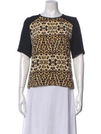 Pre-owned A.l.c Silk Animal Print Top In Neutral