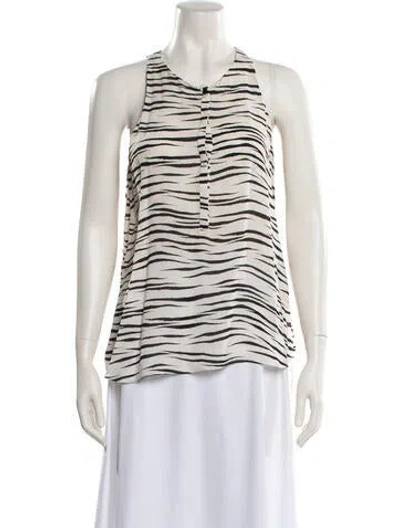 Pre-owned A.l.c Silk Animal Print Top In Neutral