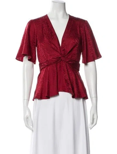 Pre-owned A.l.c Silk Animal Print Top In Red