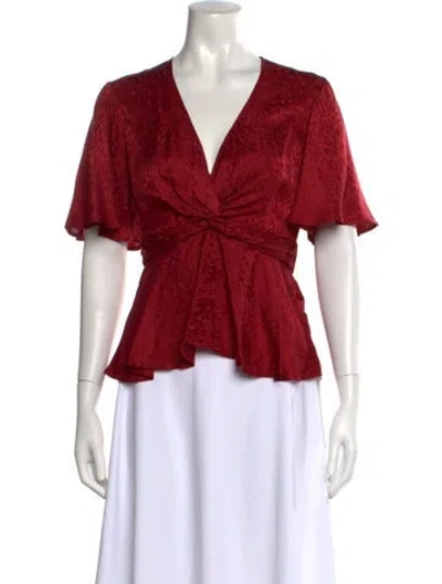 Pre-owned A.l.c Silk Animal Print Top In Red