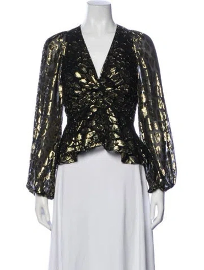 Pre-owned A.l.c Silk Animal Print Top In White