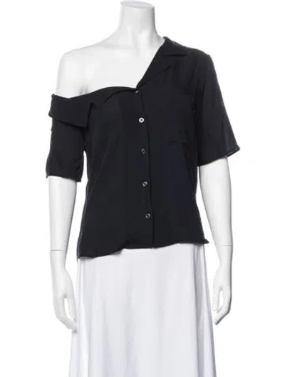 Pre-owned A.l.c Silk Asymmetrical Top In Black