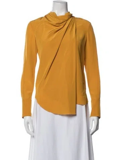 Pre-owned A.l.c Silk Cowl Neck Blouse In Yellow