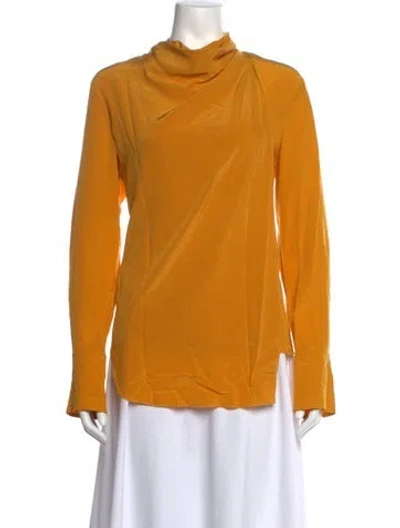 Pre-owned A.l.c Silk Cowl Neck Blouse In Yellow