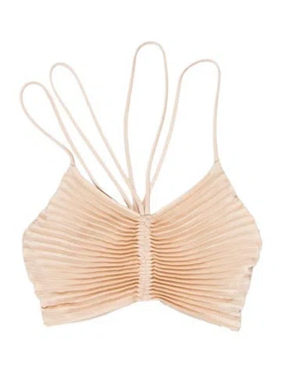 Pre-owned A.l.c Silk Cowl Neck Crop Top In Pink