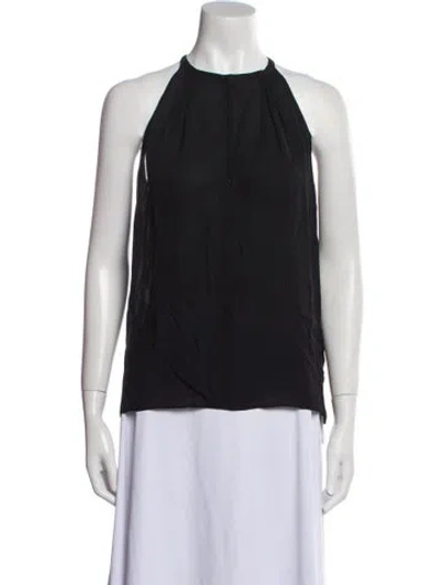 Pre-owned A.l.c Silk Crew Neck Blouse In Black