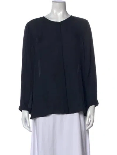 Pre-owned A.l.c Silk Crew Neck Blouse In Blue