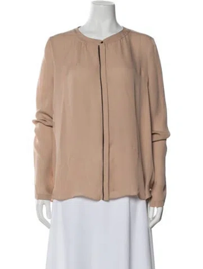 Pre-owned A.l.c Silk Crew Neck Blouse In Neutral