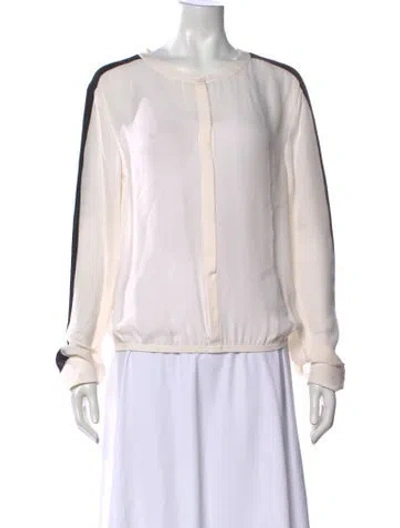 Pre-owned A.l.c Silk Crew Neck Blouse In Neutral