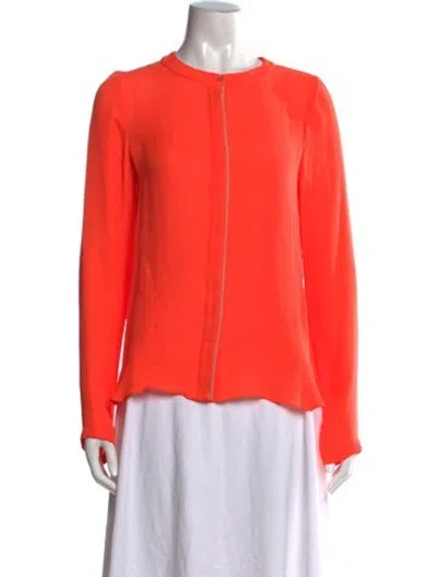 Pre-owned A.l.c Silk Crew Neck Blouse In Orange