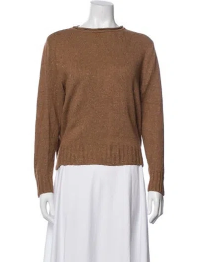 Pre-owned A.l.c Silk Crew Neck Sweater In Brown