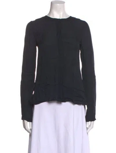 Pre-owned A.l.c Silk Crew Neck Top In Blue