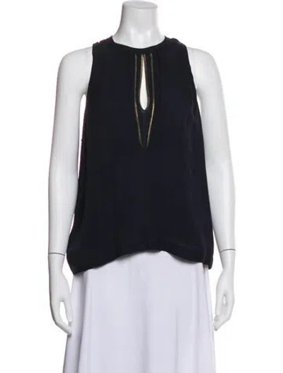Pre-owned A.l.c Silk Crew Neck Top In Blue