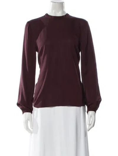 Pre-owned A.l.c Silk Crew Neck Top In Burgundy