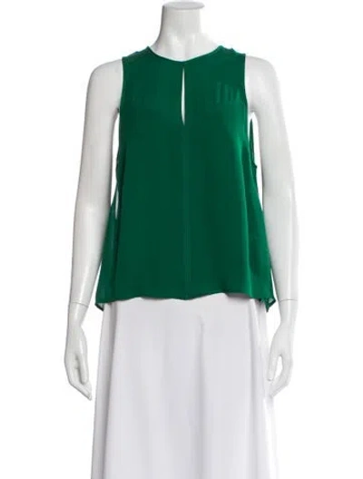 Pre-owned A.l.c Silk Crew Neck Top In Green