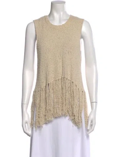 Pre-owned A.l.c Silk Crew Neck Top In Neutral