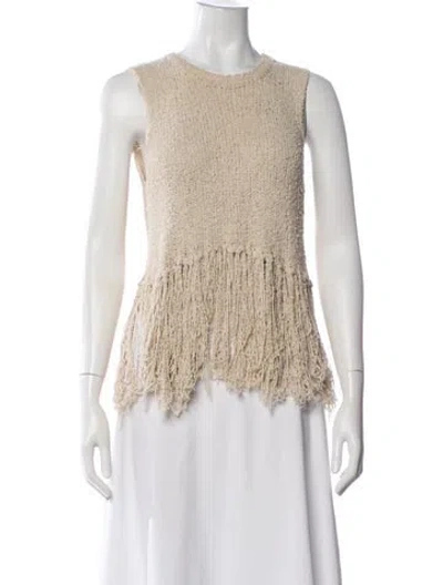 Pre-owned A.l.c Silk Crew Neck Top In Neutral
