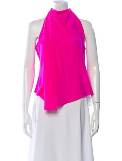Pre-owned A.l.c Silk Crew Neck Top In Pink