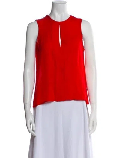 Pre-owned A.l.c Silk Crew Neck Top In Red