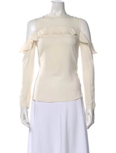 Pre-owned A.l.c Silk Crew Neck Top In White