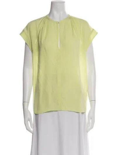 Pre-owned A.l.c Silk Crew Neck Top In Yellow
