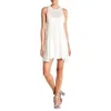 A.l.c Silk Eggshell Crochet Neckline Pleated Dress In White In White