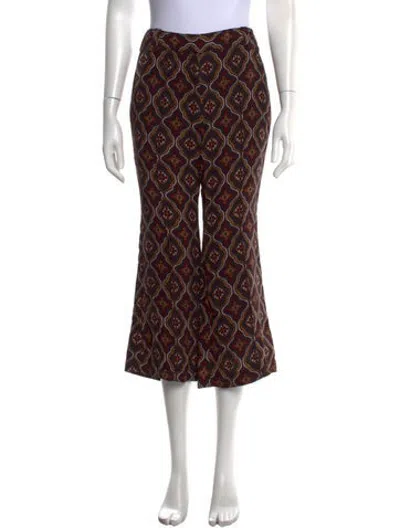 Pre-owned A.l.c Silk Flared Pants In Black/burgundy