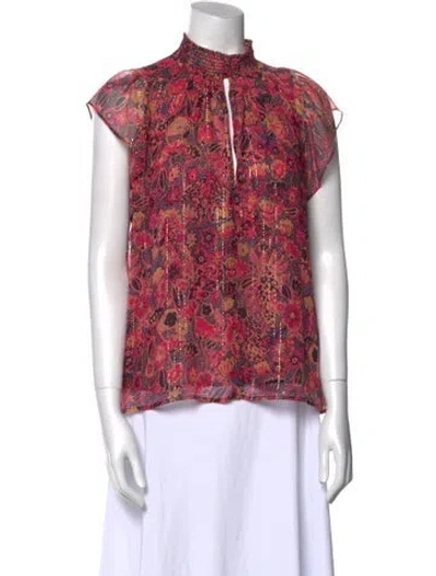 Pre-owned A.l.c Silk Floral Print Blouse