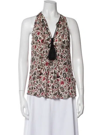 Pre-owned A.l.c Silk Floral Print Blouse