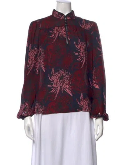 Pre-owned A.l.c Silk Floral Print Blouse