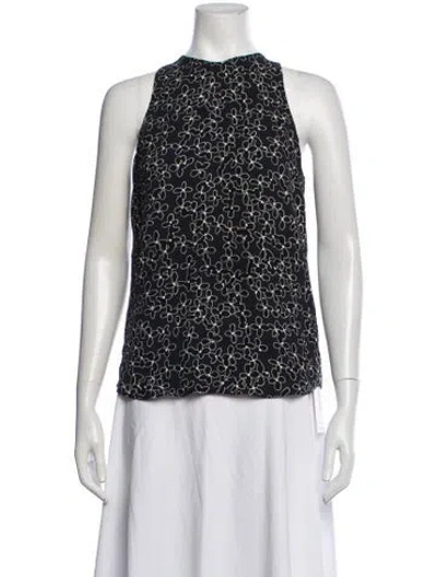 Pre-owned A.l.c Silk Floral Print Blouse In Blue
