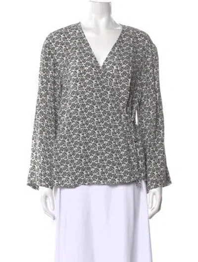 Pre-owned A.l.c Silk Floral Print Blouse In Multi
