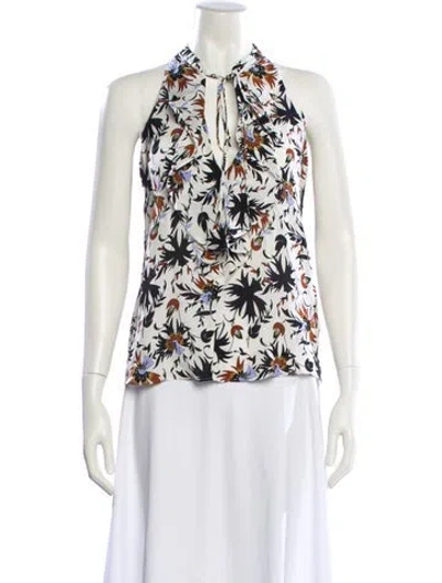 Pre-owned A.l.c Silk Floral Print Blouse In Multi