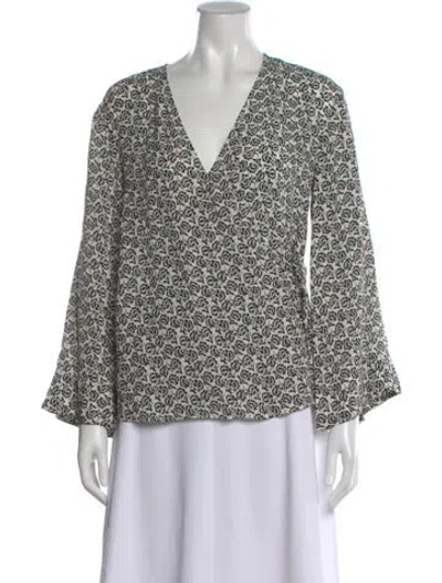 Pre-owned A.l.c Silk Floral Print Blouse In Multi