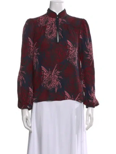Pre-owned A.l.c Silk Floral Print Blouse In Pink