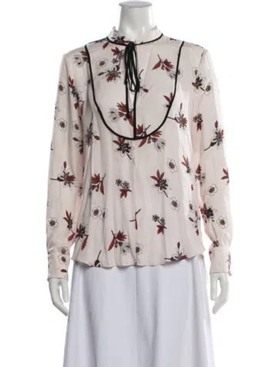 Pre-owned A.l.c Silk Floral Print Blouse In Pink