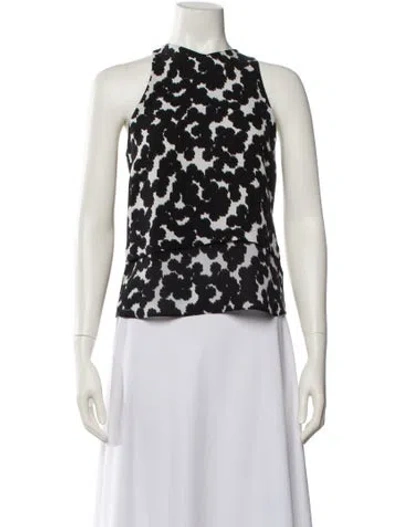 Pre-owned A.l.c Silk Floral Print Crop Top In Black